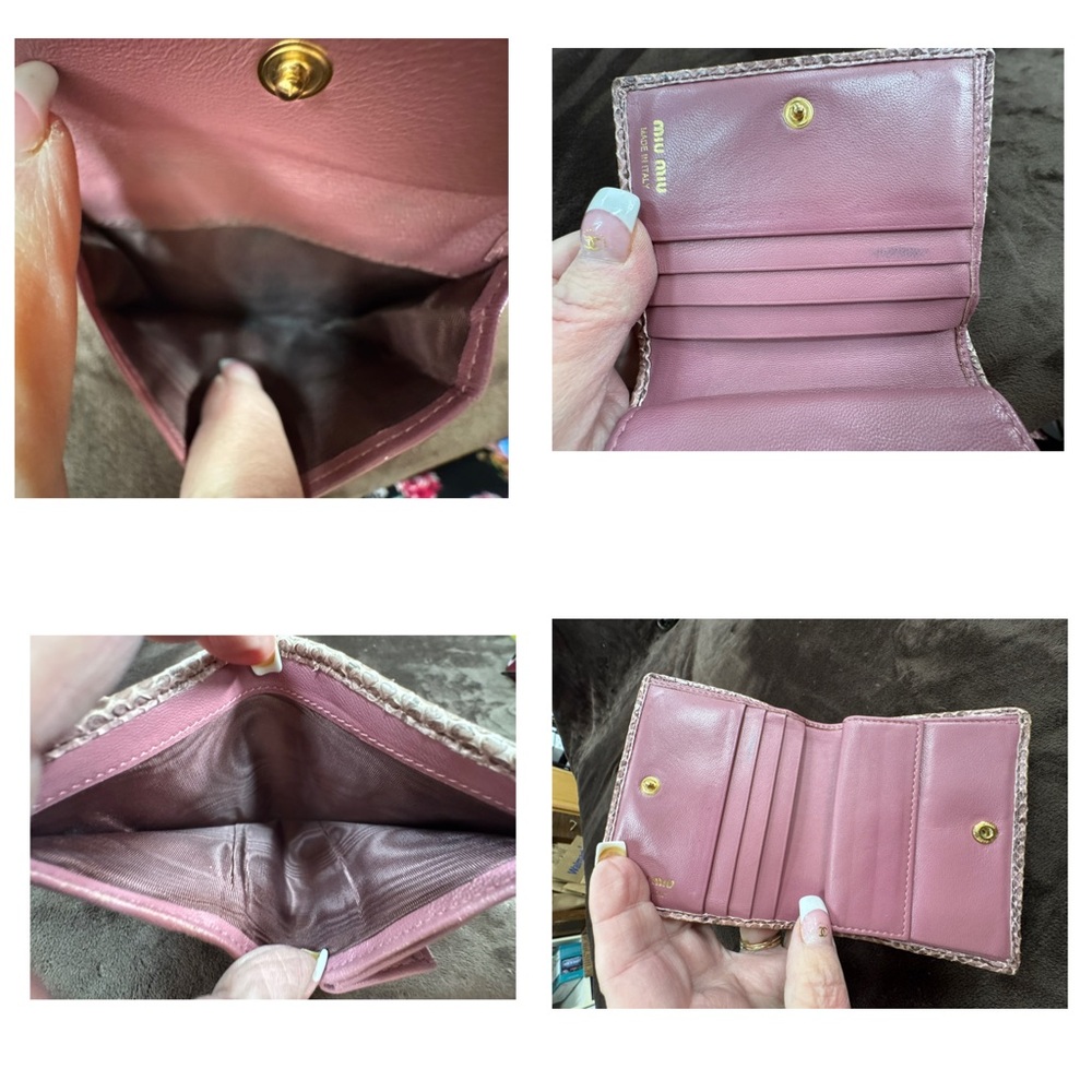 Miu Miu Multicolor Python Leather Patchwork Wallet - image 4